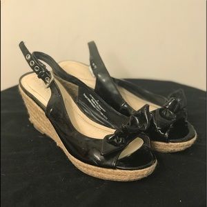 Spring wedges cute black bow small heels